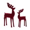 Melrose Set of 2 Velvet Deer with Antlers Figurines 14.75"